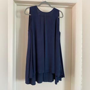 Elizabeth Suzann Harlow Tunic Navy Silk M EUC